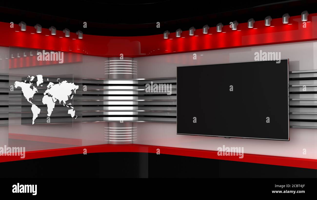 Tv Studio. Backdrop for TV shows .TV on wall. News studio. The perfect  backdrop for any green screen or chroma key video or photo production. 3D  rende Stock Photo - Alamy