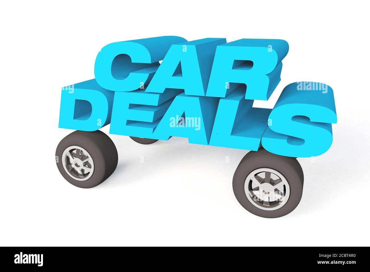 3d render concepts for car deals isolated on a white background Stock ...