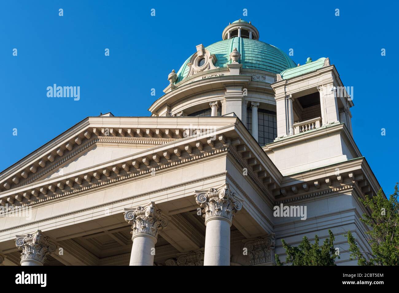 Summer House of the National Assembly of the Republic of Serbia (Skupstina) in the center of city of Belgrade, Serbia, Europe. Construction lasted unt Stock Photo