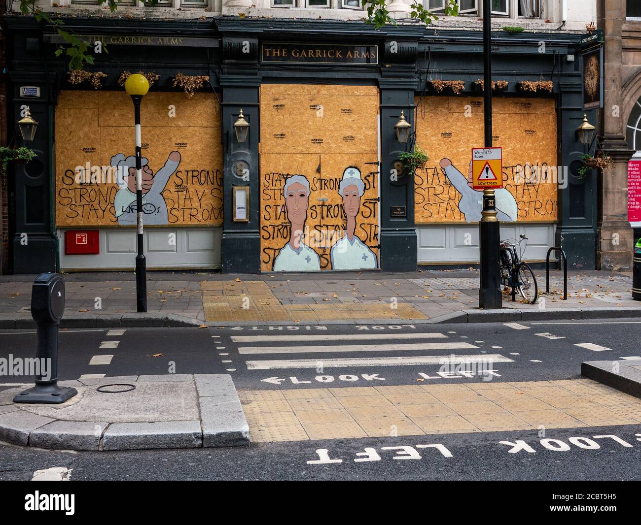 The Garrick Arms Pub, Charing Cross, closed down and boardedup Stock