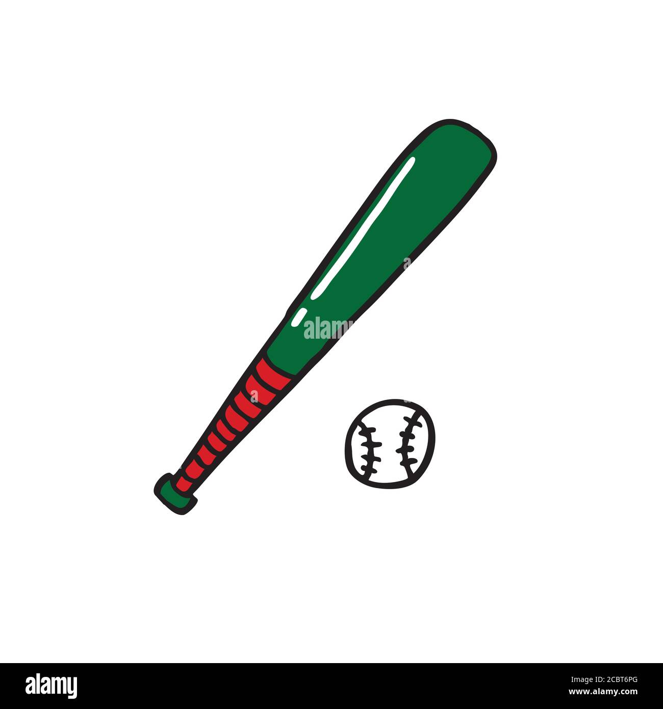 baseball doodle icon, vector color illustration Stock Vector