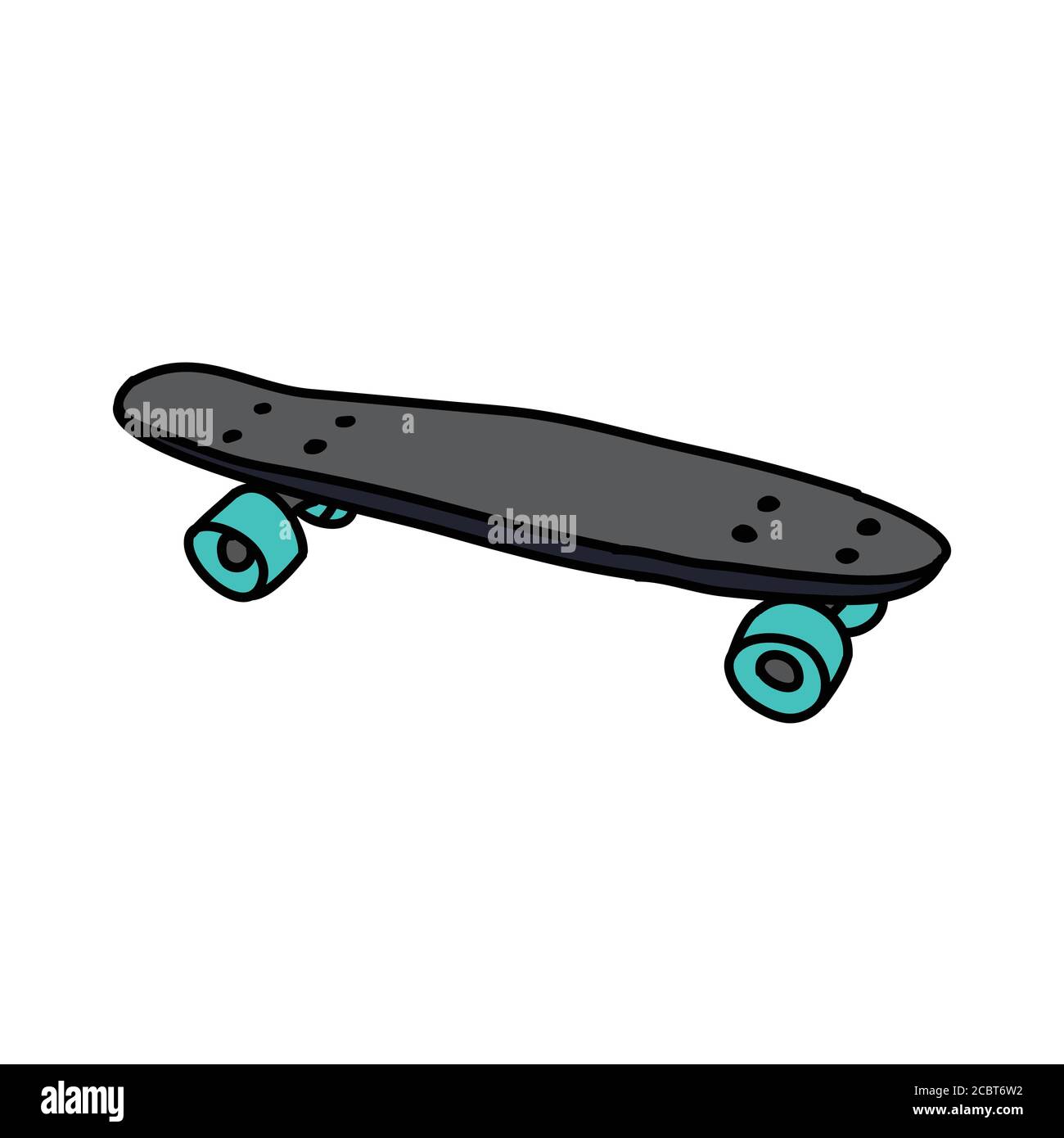 penny board doodle icon, vector color illustration Stock Vector