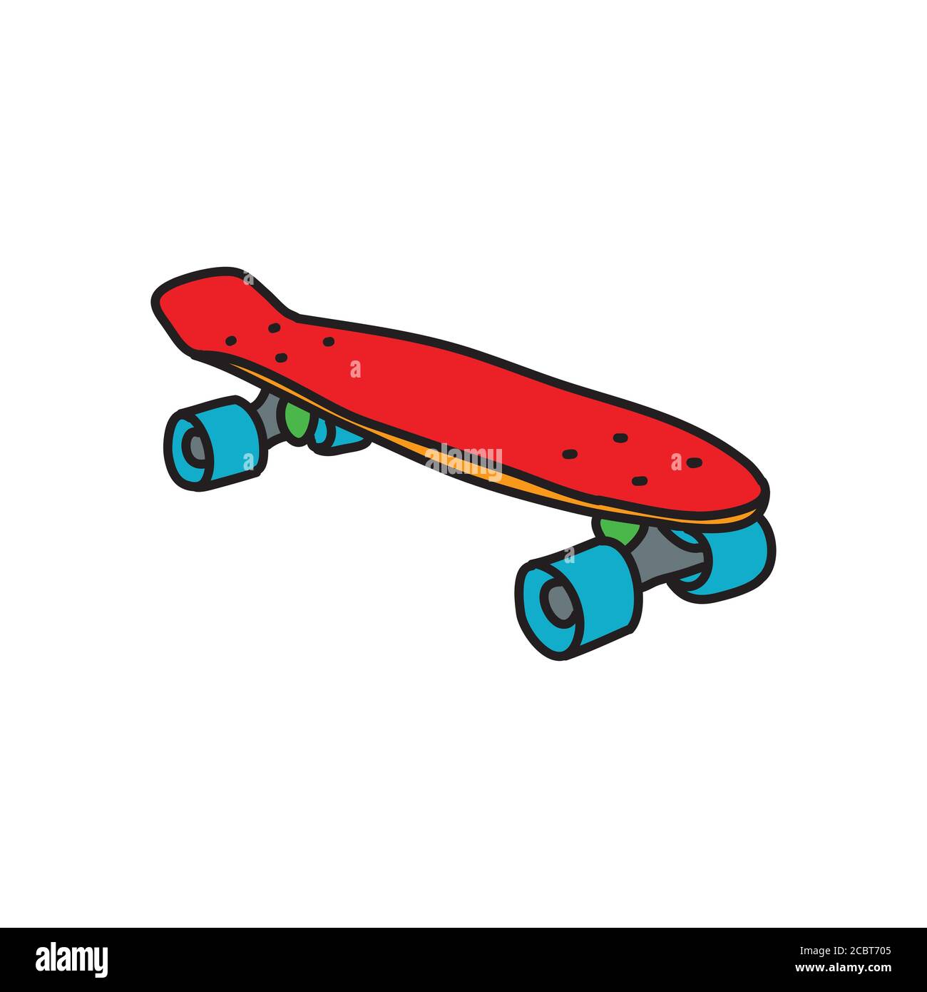 penny board doodle icon, vector color illustration Stock Vector Image ...