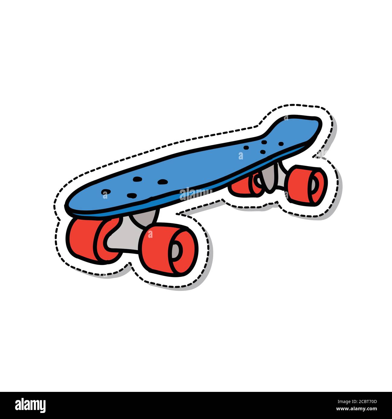 penny board doodle icon, vector color illustration Stock Vector Image