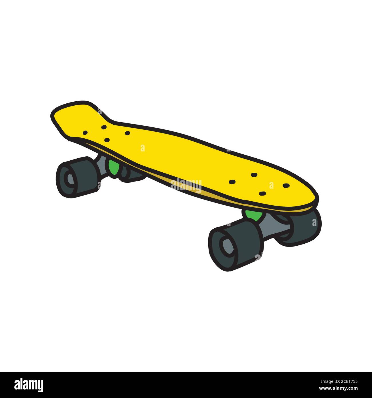 penny board doodle icon, vector color illustration Stock Vector Image