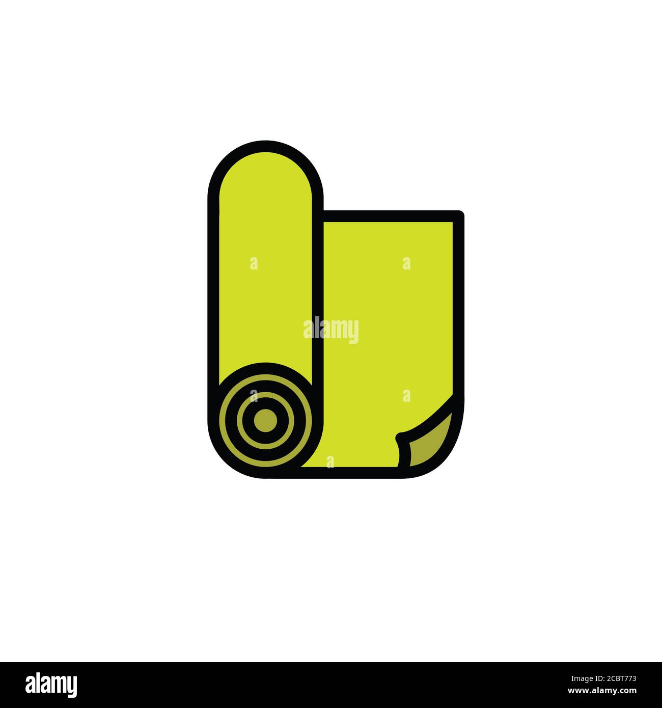 yoga mat line icon, vector simple illustration Stock Vector