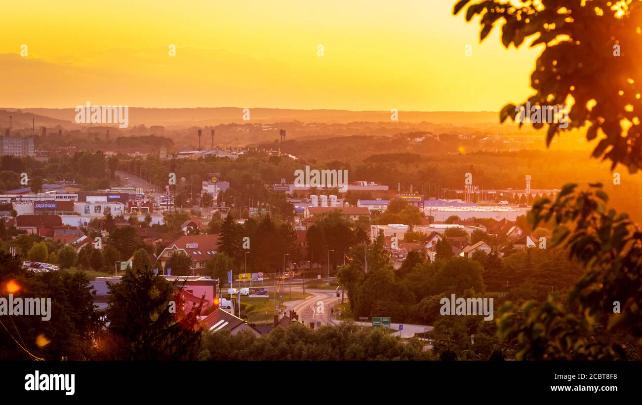 Zalaegerszeg, Zala county / Hungary - July 20, 2020: The city at golden hour Stock Photo