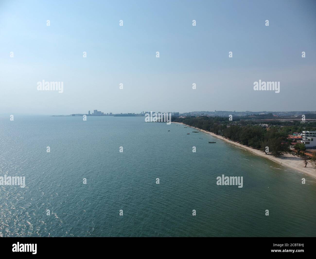 Sihanoukville, Cambodia, aerial shot in April 2019 during Otres beach hotels construction. Stock Photo
