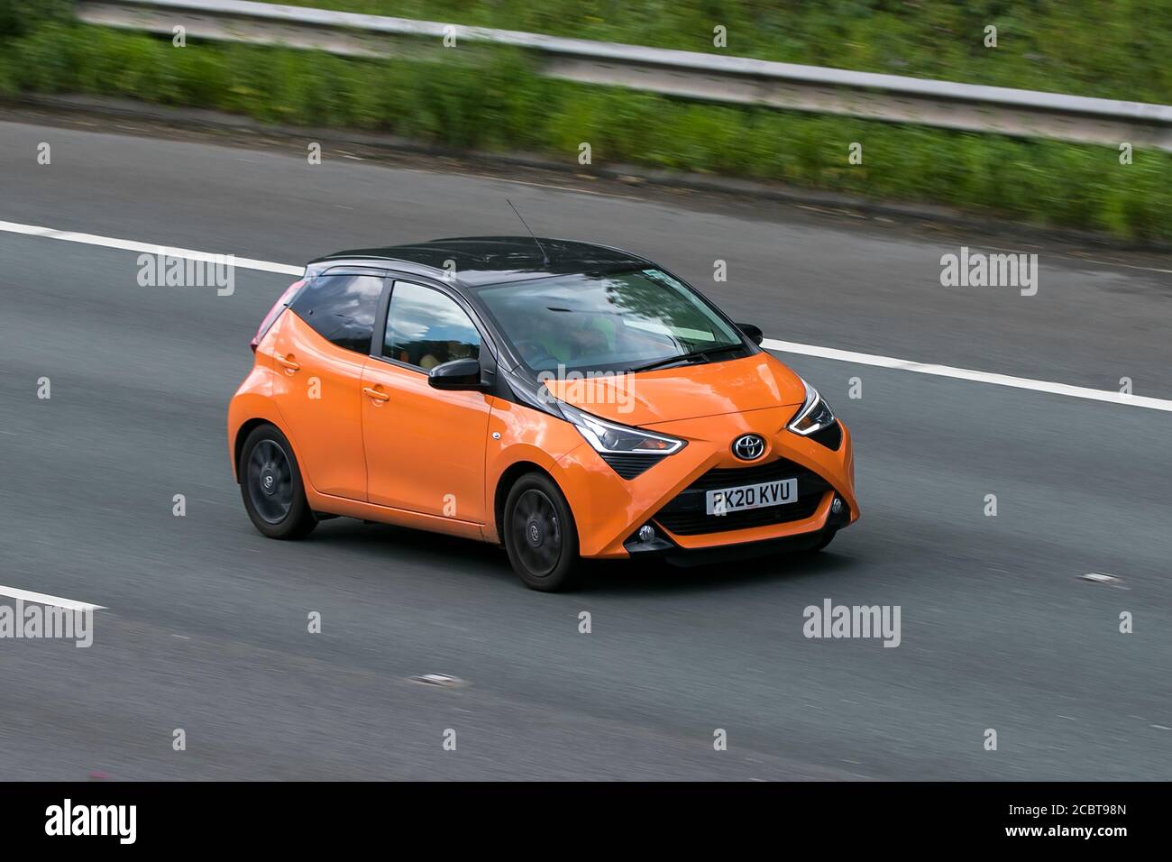 2020 Toyota Aygo X-Cite Vvt-I Orange Car Hatchback Petrol driving on ...