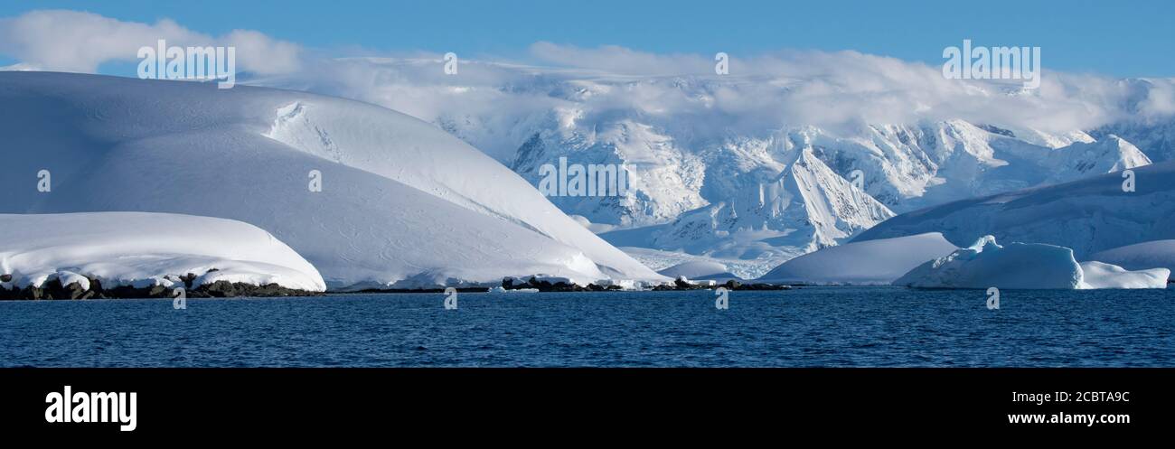 Antarctica, Antarctic peninsula, Gerlach Straight, Wilhelmina Bay in the Enterprise Island area. Stock Photo