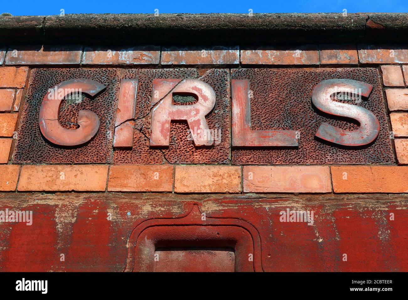 Girls entrance,Victorian school entrance, Anfield Road primary school, Liverpool, Merseyside, Stock Photo