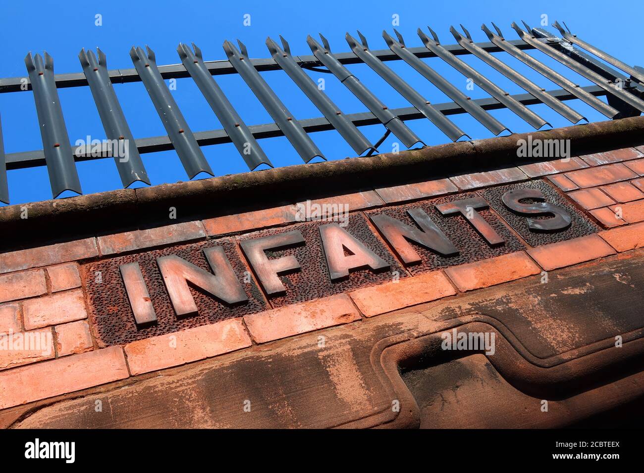 Infants entrance,Victorian school entrance, Anfield Road primary school, Liverpool, Merseyside, Stock Photo