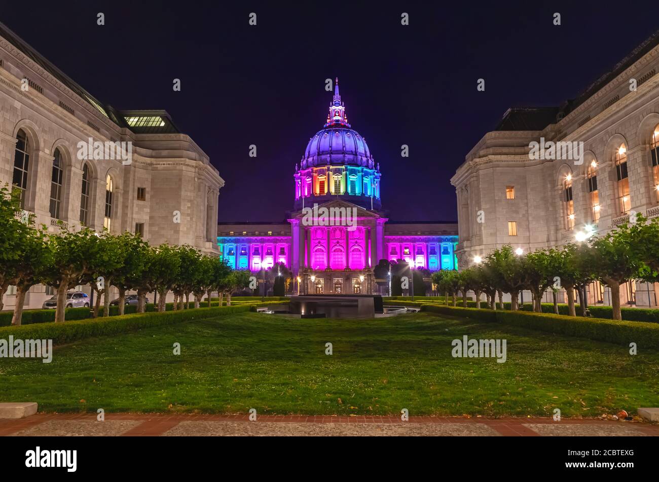 San Francisco City Hall lights up rainbow colors to celebrate the LGBT