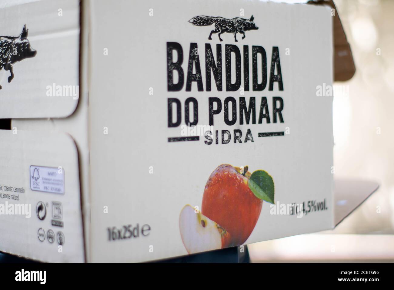 Bandida do pomar portuguese cider beer brand box Stock Photo Alamy