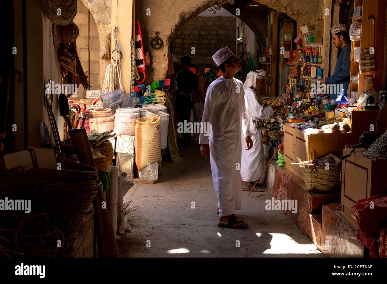 Nizwa souk internal markets packed with handicrafts Stock Photo