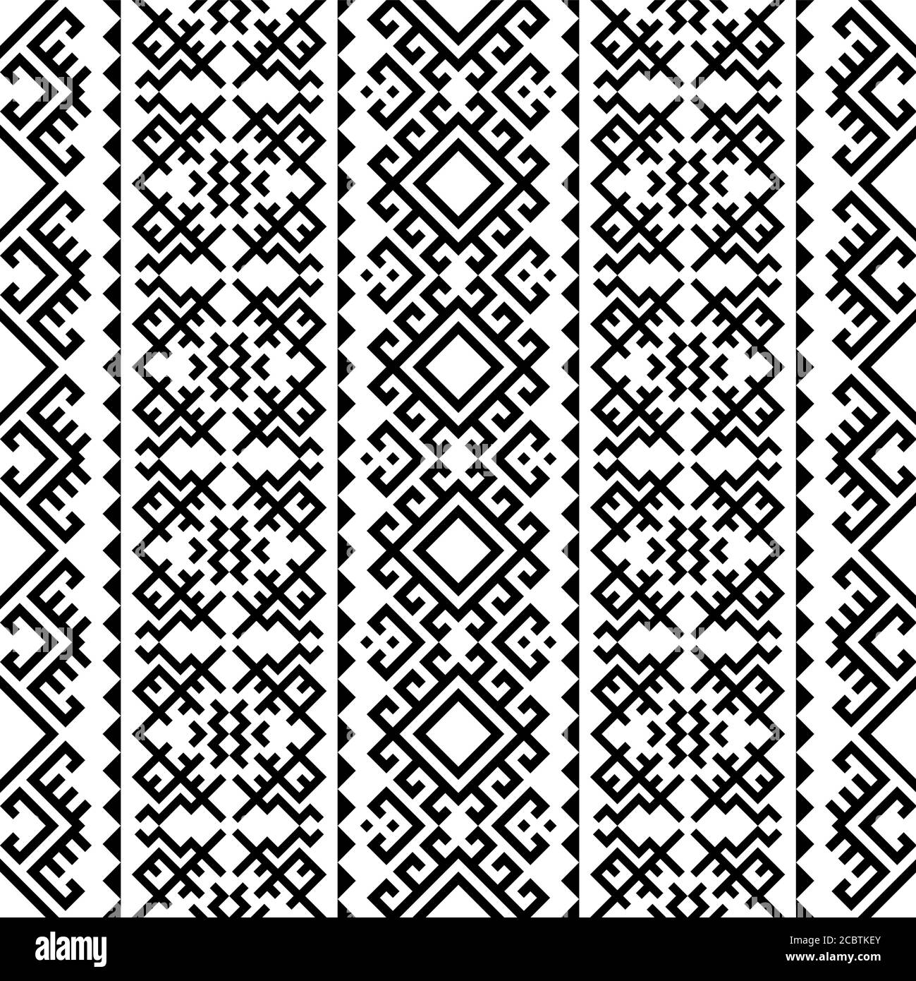 Geometric Seamless ethnic Pattern texture design vector in black and ...