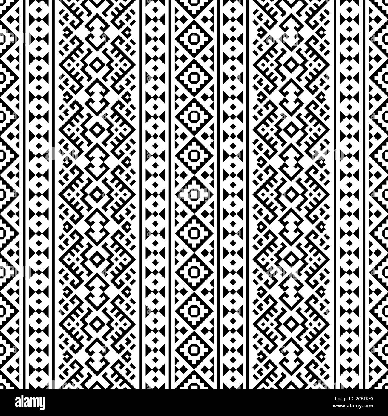 Geometric Seamless ethnic Pattern texture design vector in black and ...