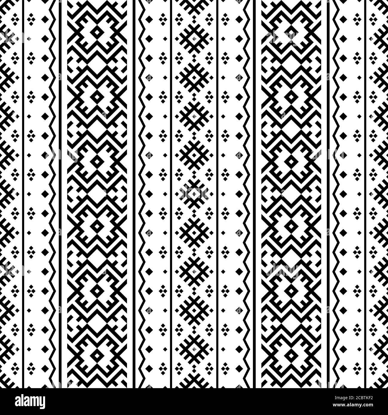 Geometric Seamless ethnic Pattern texture design vector in black and ...