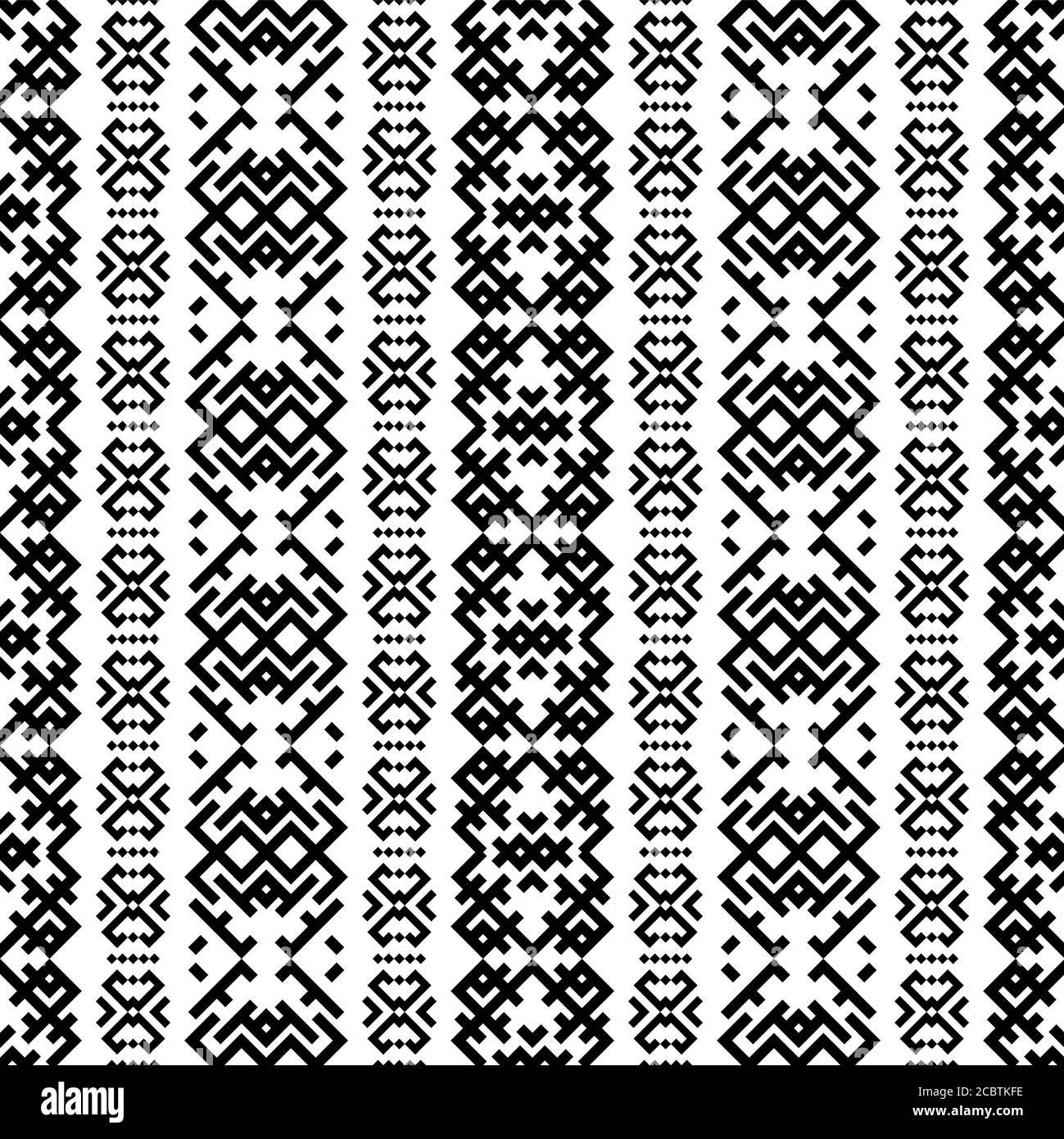 Geometric Seamless ethnic Pattern texture design vector in black and ...