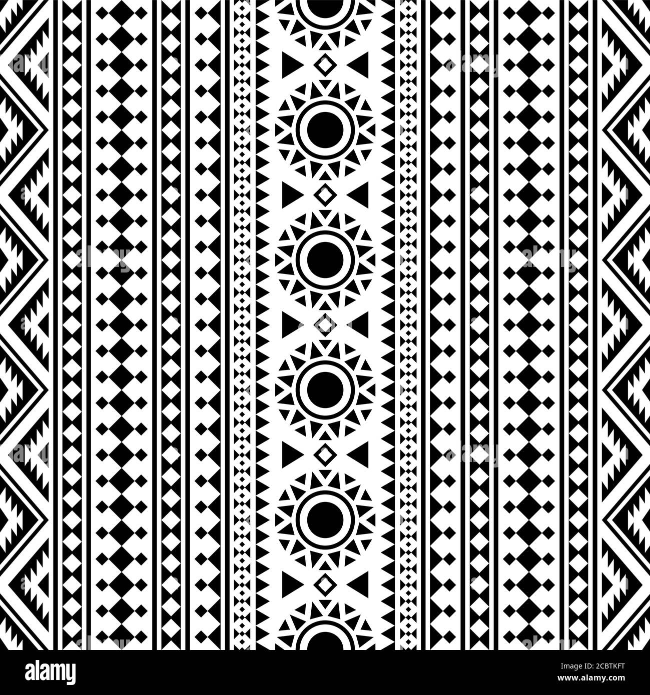 Geometric Seamless ethnic Pattern texture design vector in black and ...