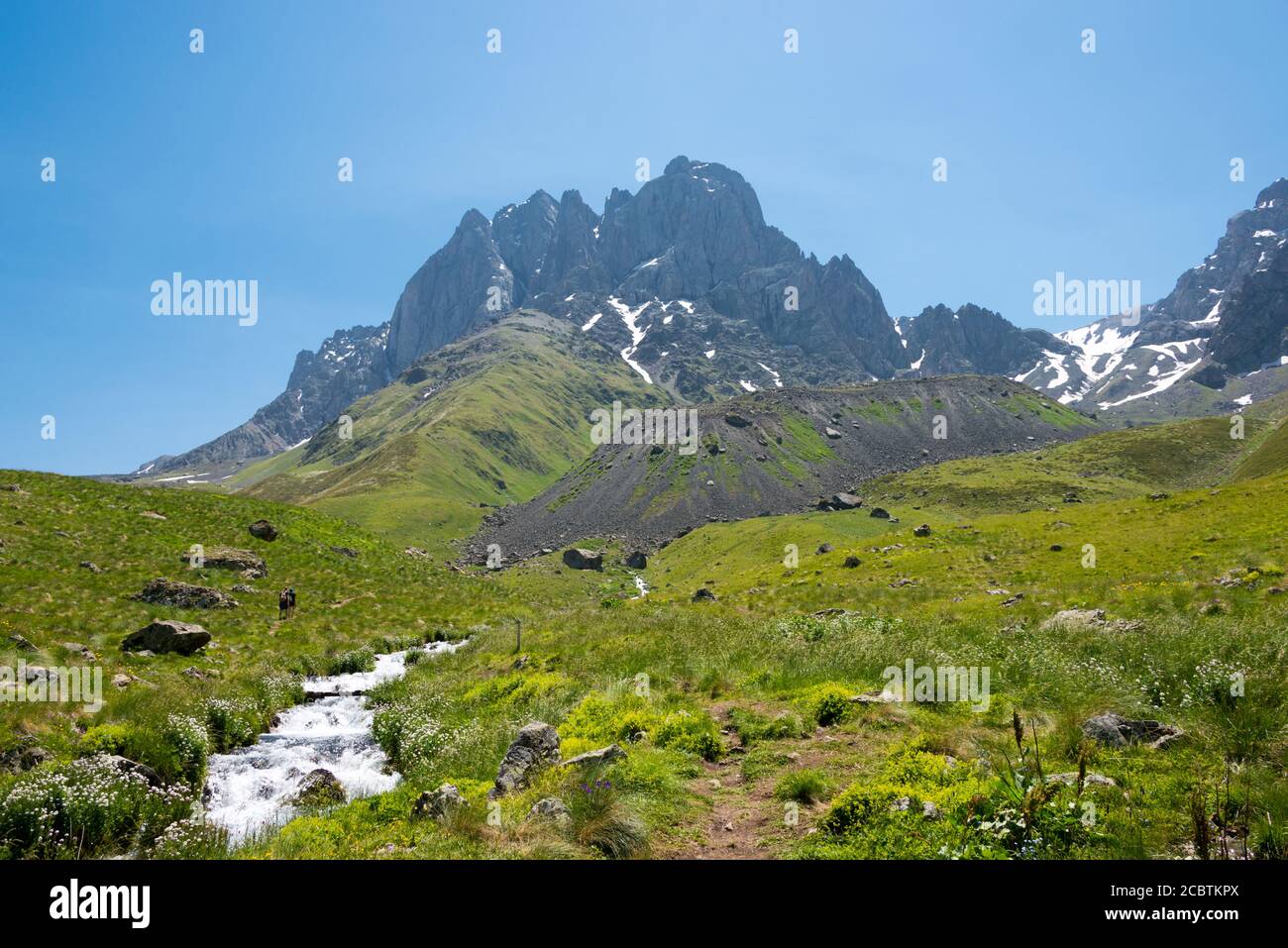 Kazbegi, Georgia - Juta valley near Caucasus mountain. a famous