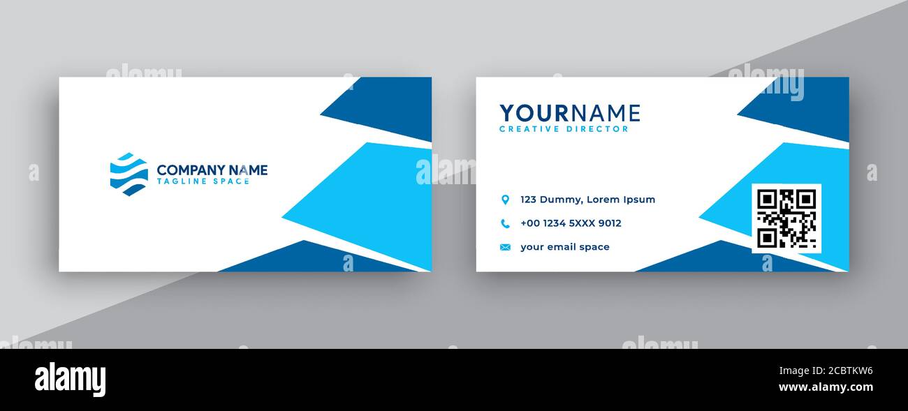 modern business card design . abstract business card with blue color Stock Vector