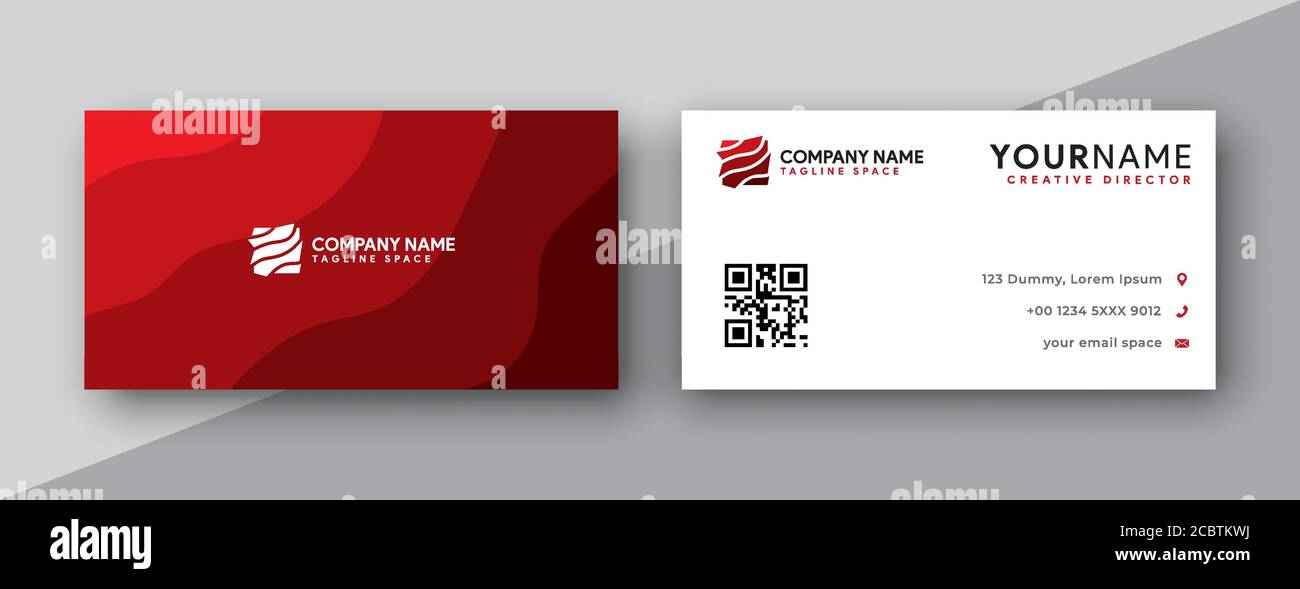 business card design . modern abstract business card design with red color Stock Vector