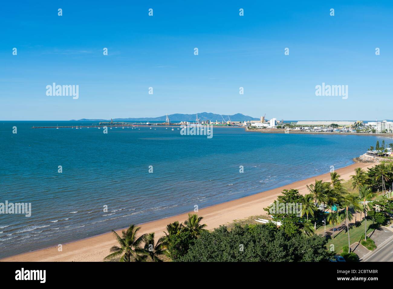 The Strand tropical beach and port in Townsville, North Queensland, Australia Stock Photo