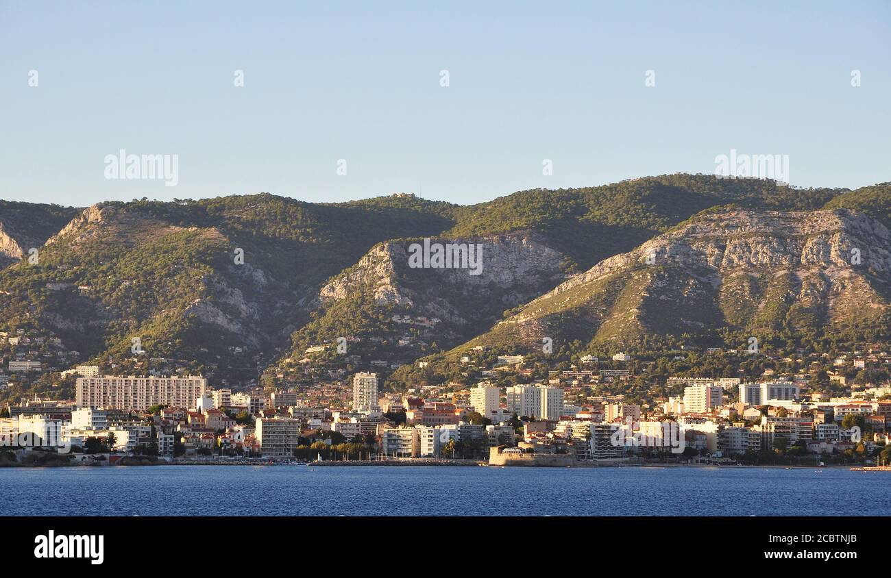 Arrival in Toulon aboard the Corsica ferry  Mega Smeralda 1 Stock Photo