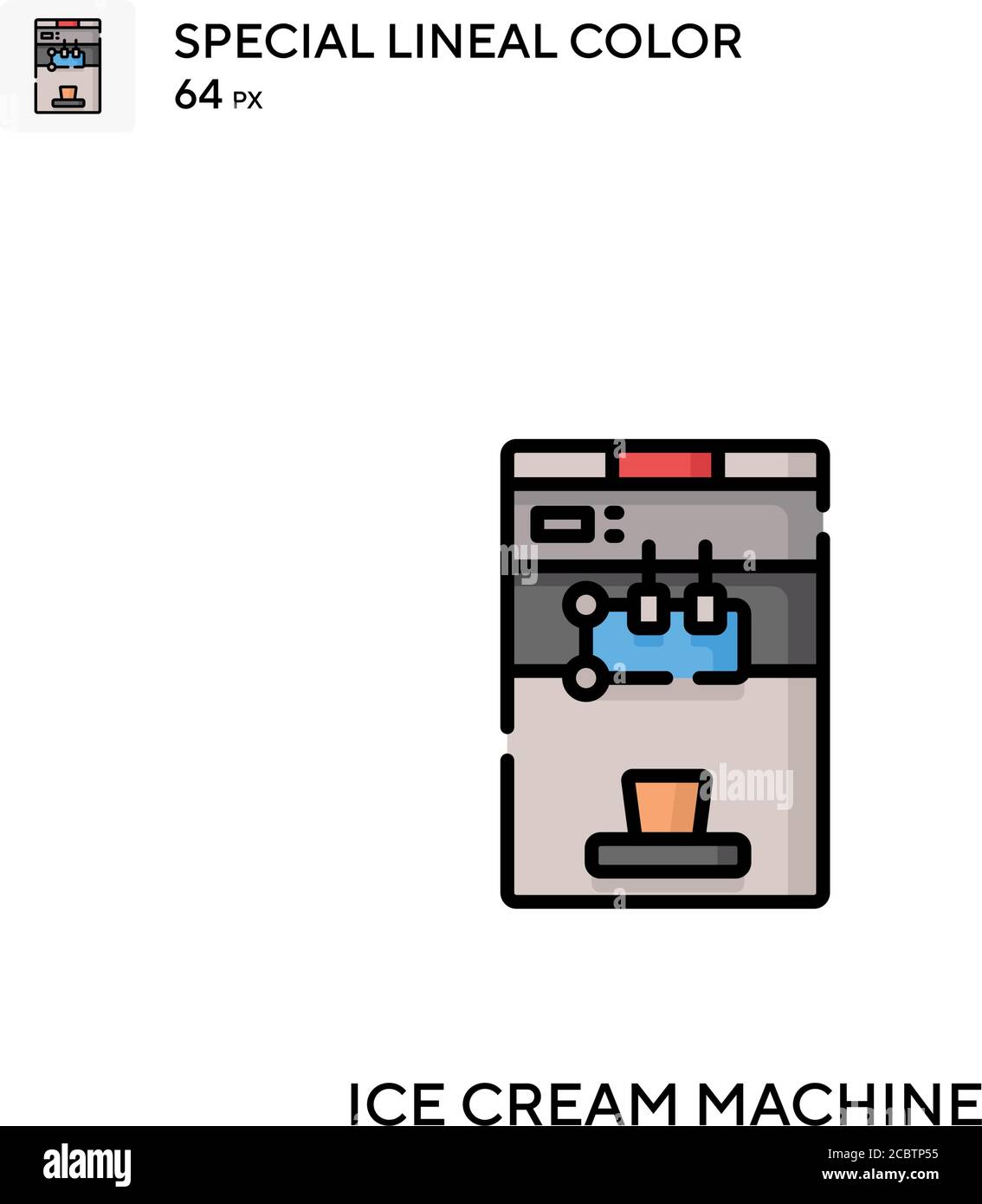 Ice cream machine Special lineal color vector icon. Ice cream machine