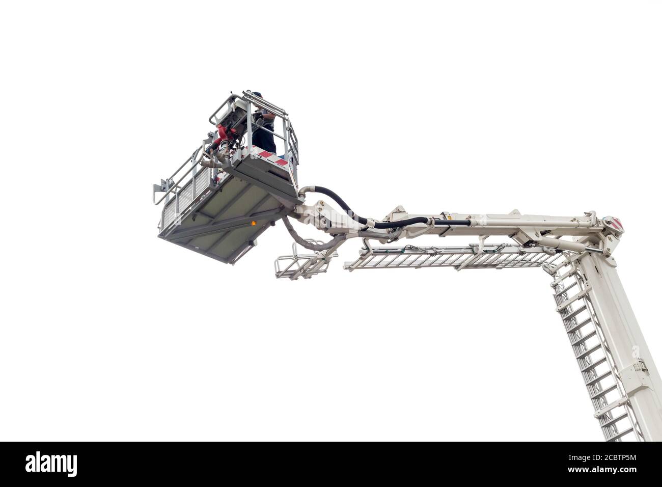 Ladder extended on a fire truck Stock Photo Alamy