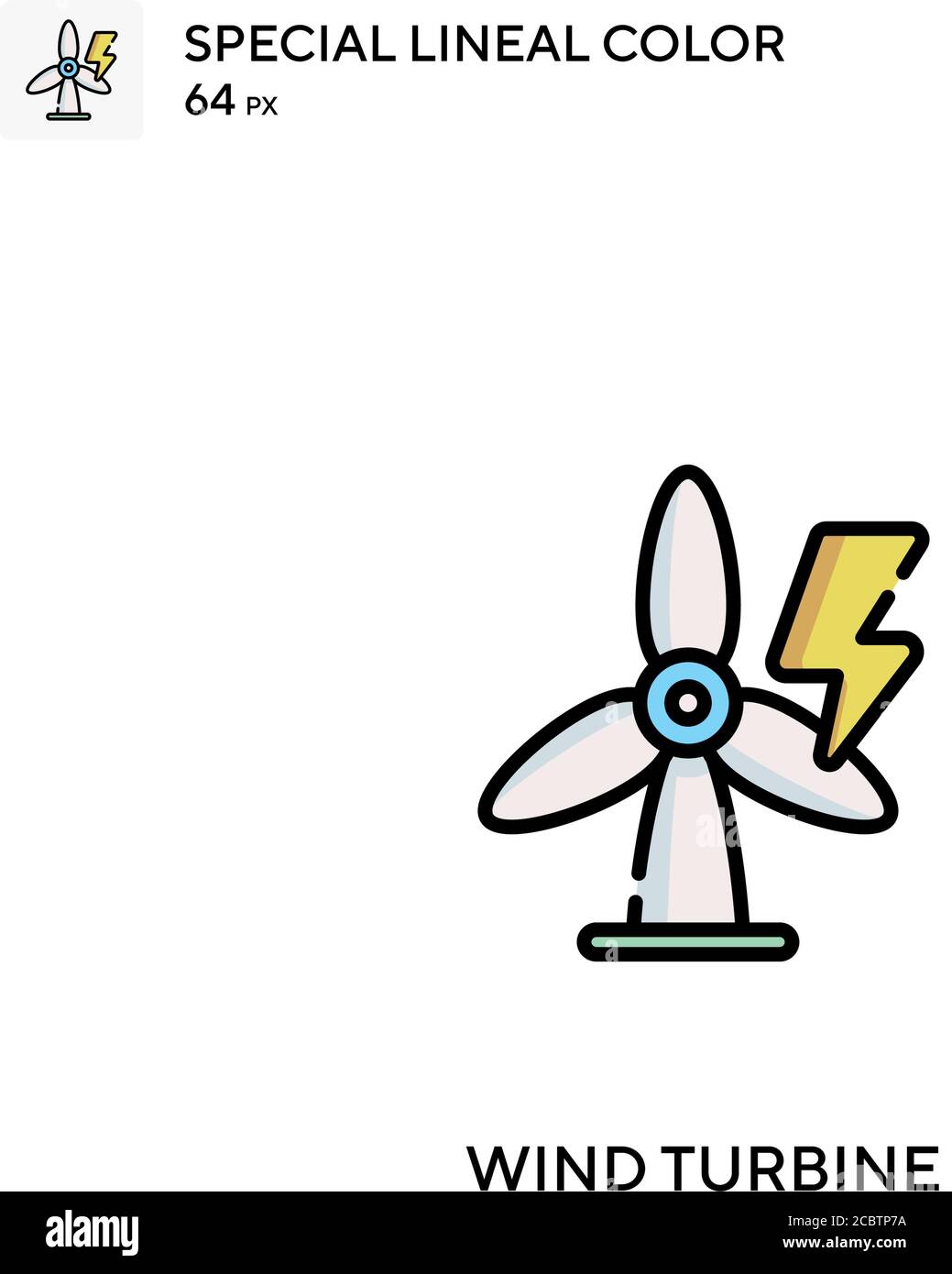 Wind turbine Special lineal color vector icon. Wind turbine icons for ...