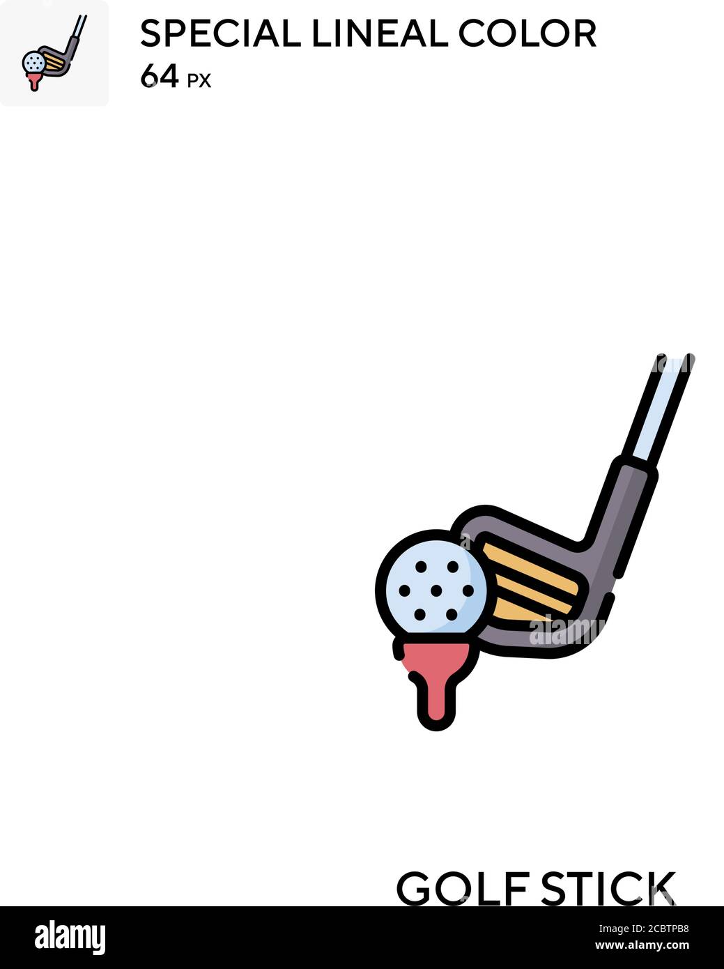Golf stick Special lineal color vector icon. Golf stick icons for your ...