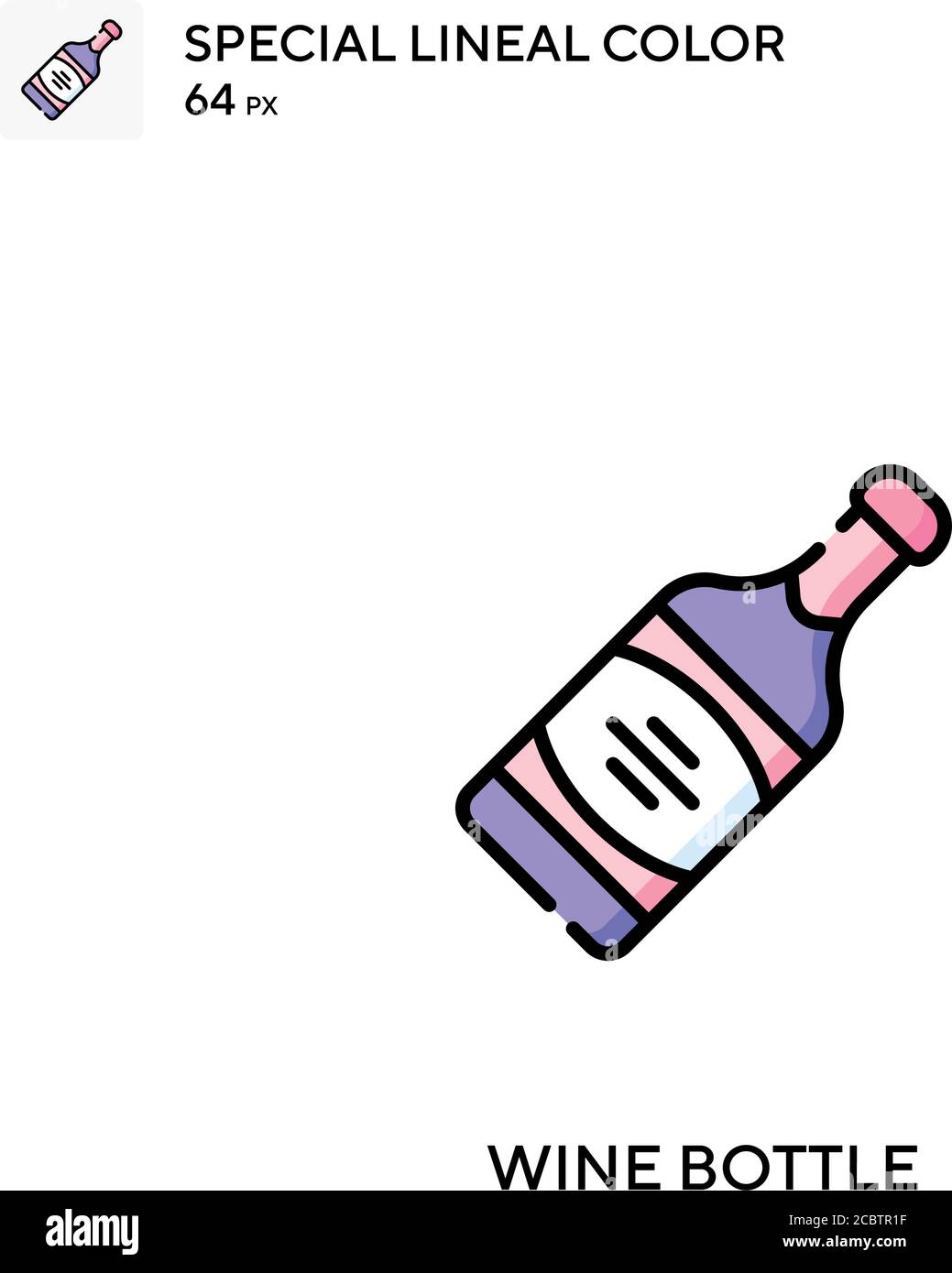 Wine bottle Special lineal color vector icon. Wine bottle icons for ...