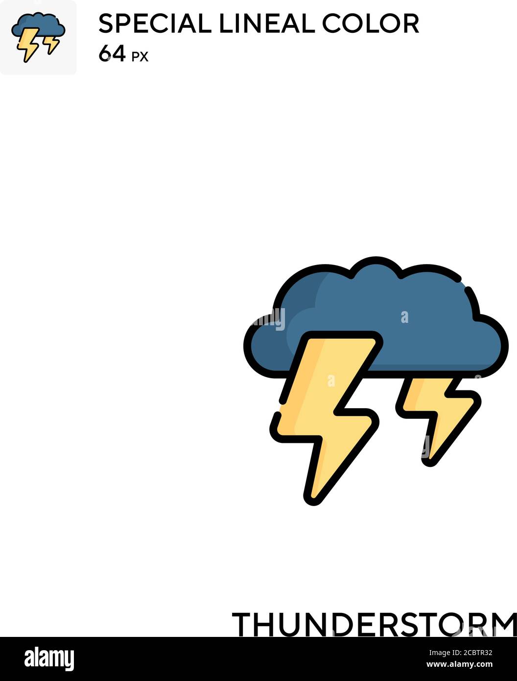 Thunderstorm Special lineal color vector icon. Thunderstorm icons for your business project Stock Vector