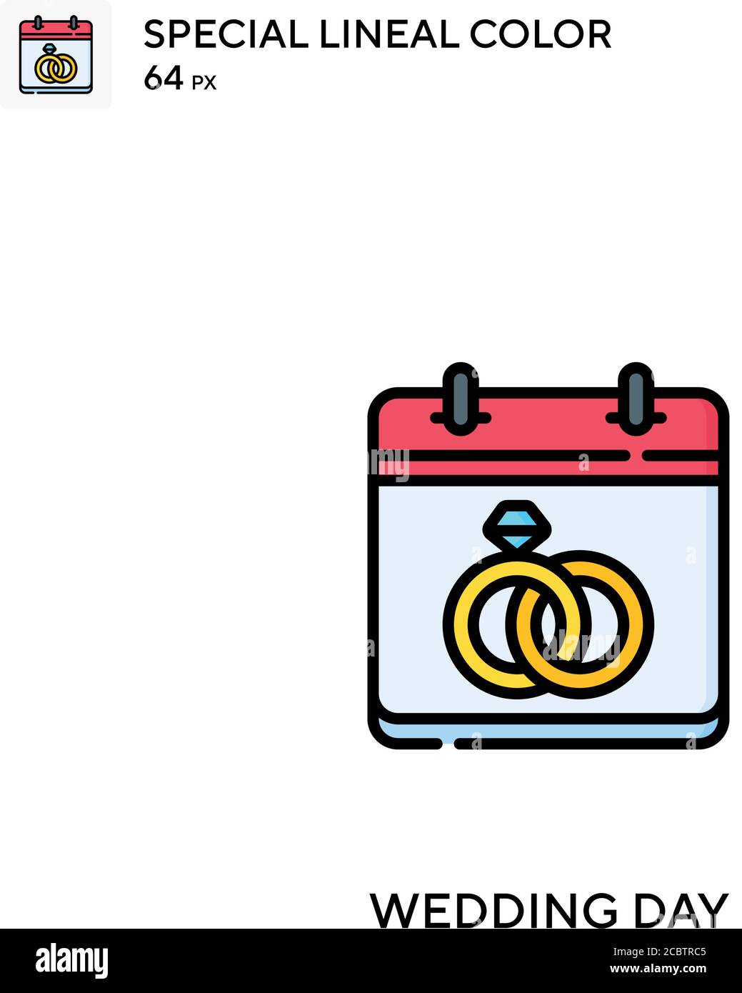 Wedding day Special lineal color vector icon. Wedding day icons for ...