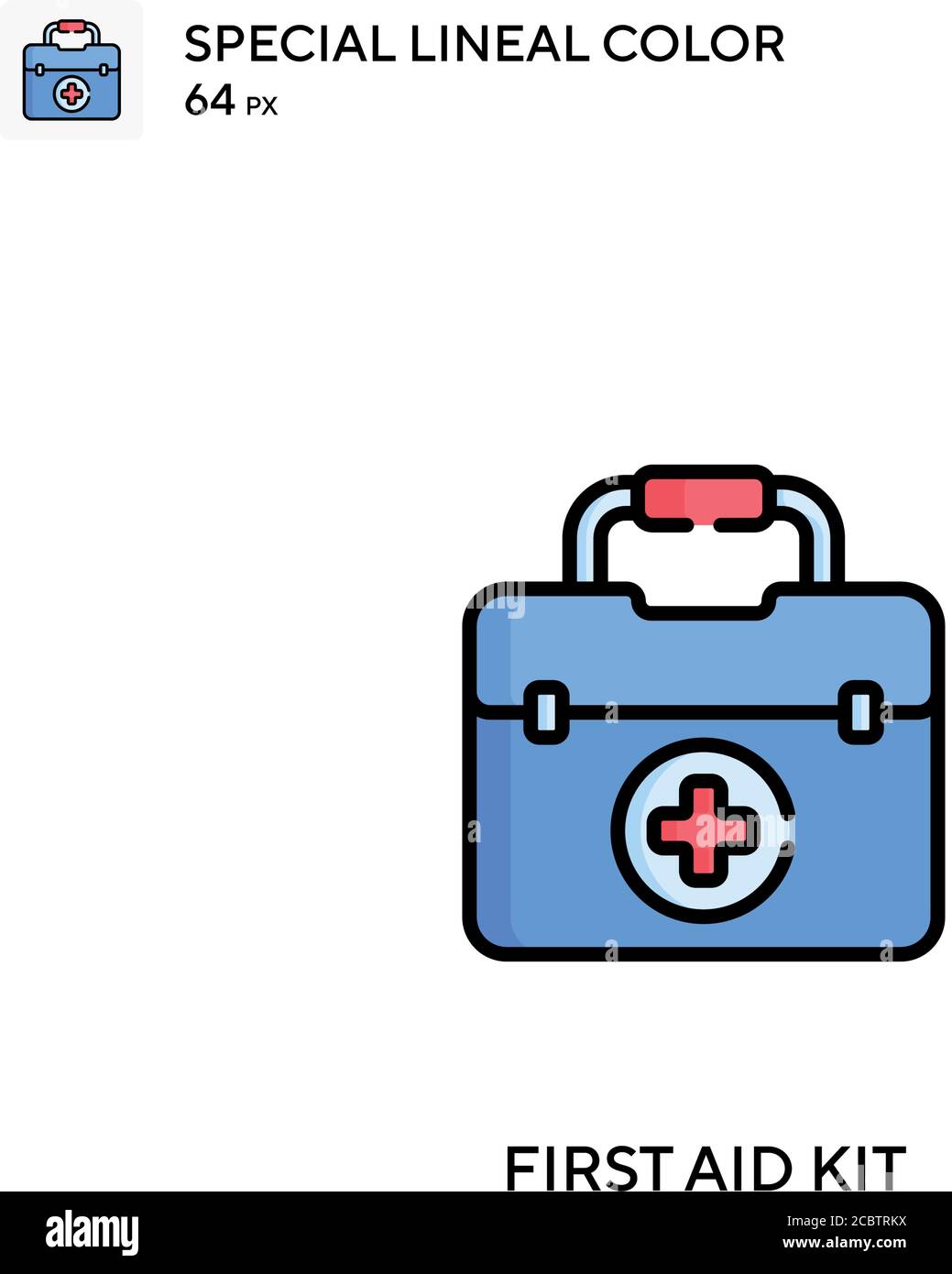 First aid kit Special lineal color vector icon. First aid kit icons for ...