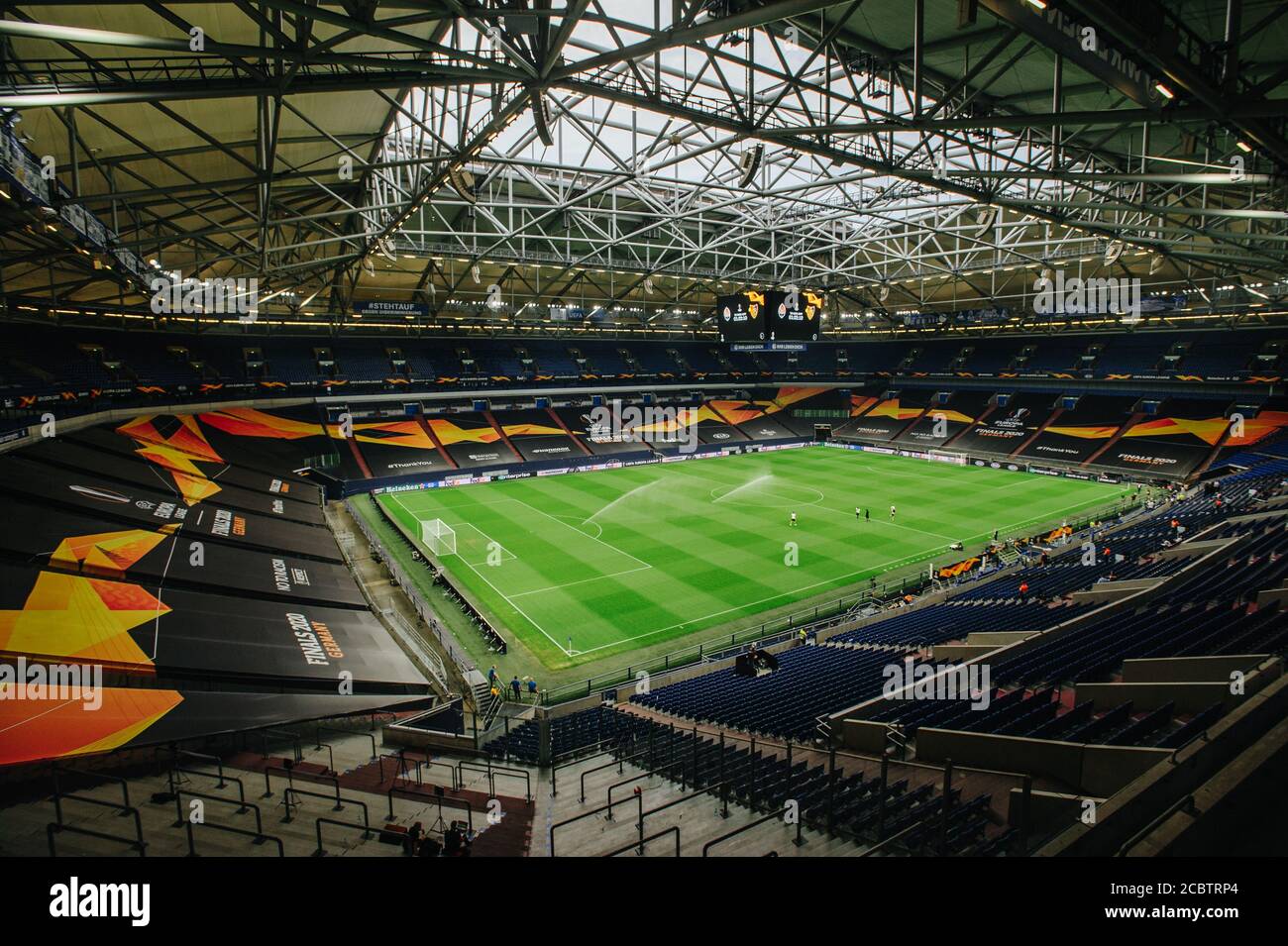 Gelsenkirchen, Germany - August 11, 2020: Ventils Arena or Schalke 04  stadium before match of League Europa Shakhtar vs Basel. Public events are  allow Stock Photo - Alamy
