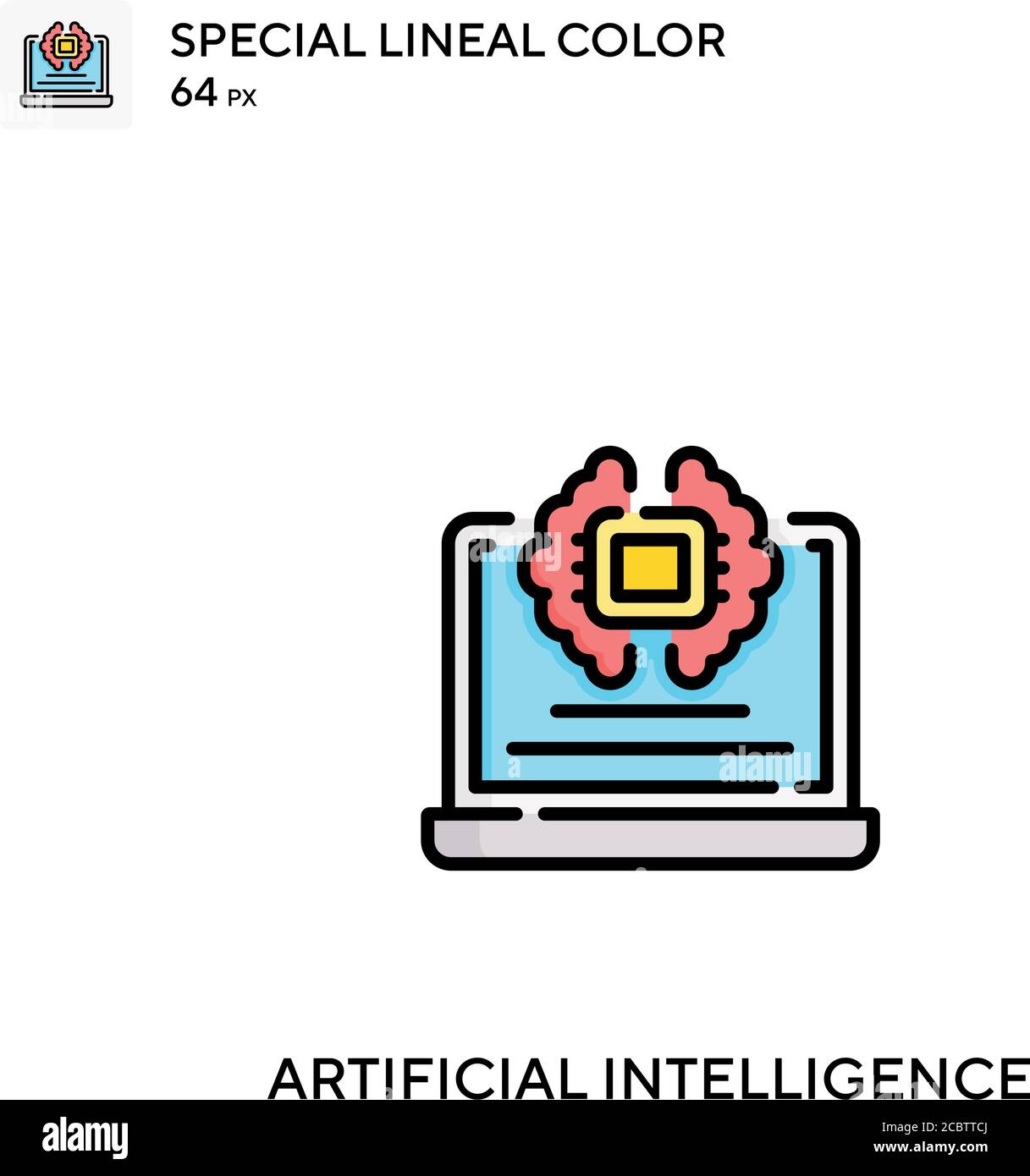 Artificial intelligence Special lineal color vector icon. Artificial ...