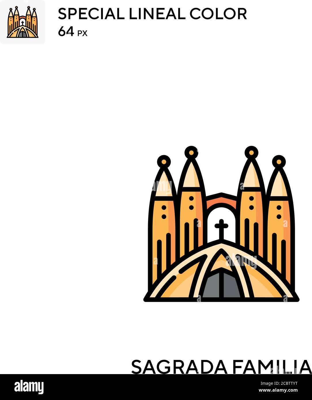 Sagrada familia Special lineal color vector icon. Sagrada familia icons ...