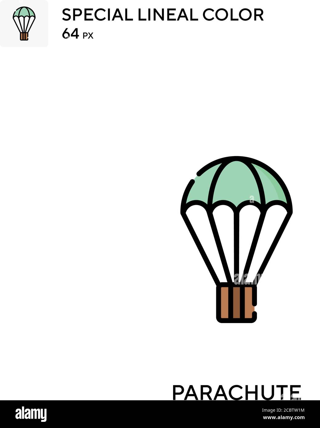 Parachute Special lineal color vector icon. Parachute icons for your ...