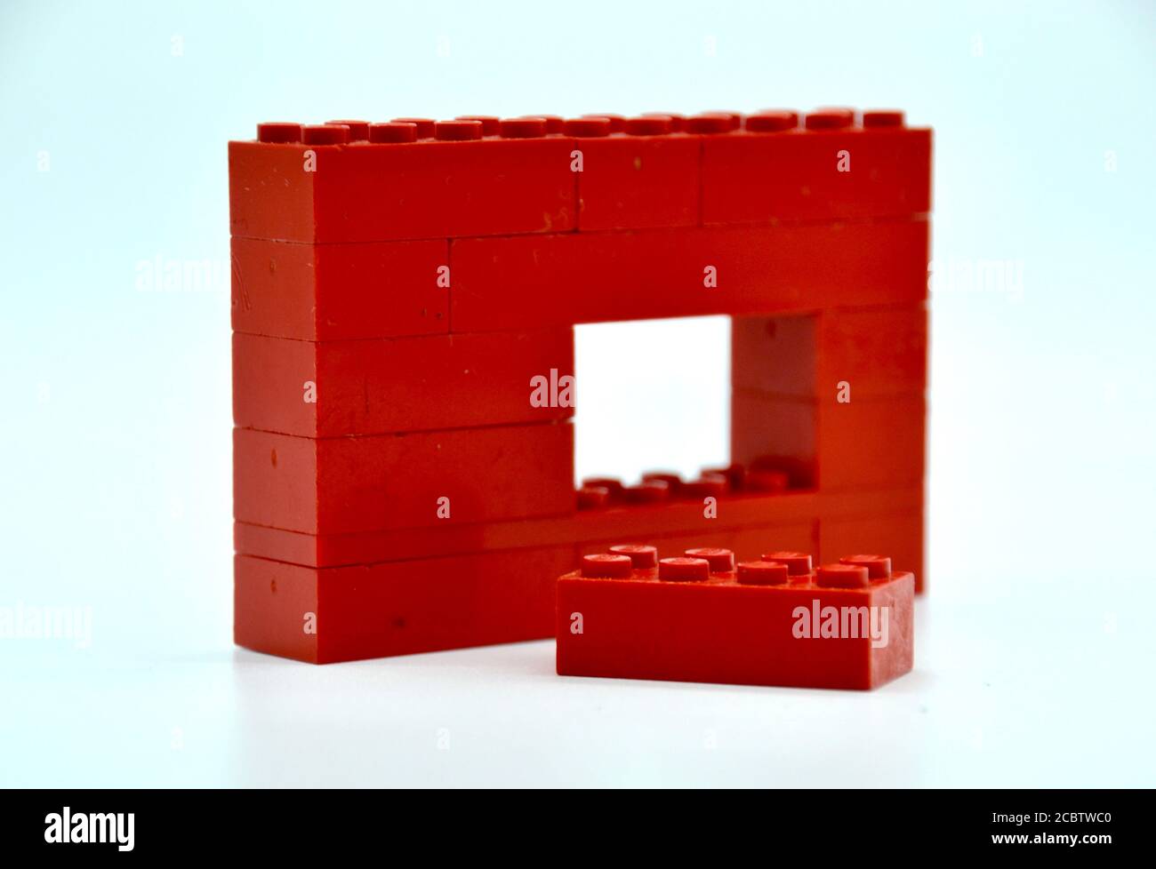 Single Red Lego Block Brick Stock Photo - Download Image Now