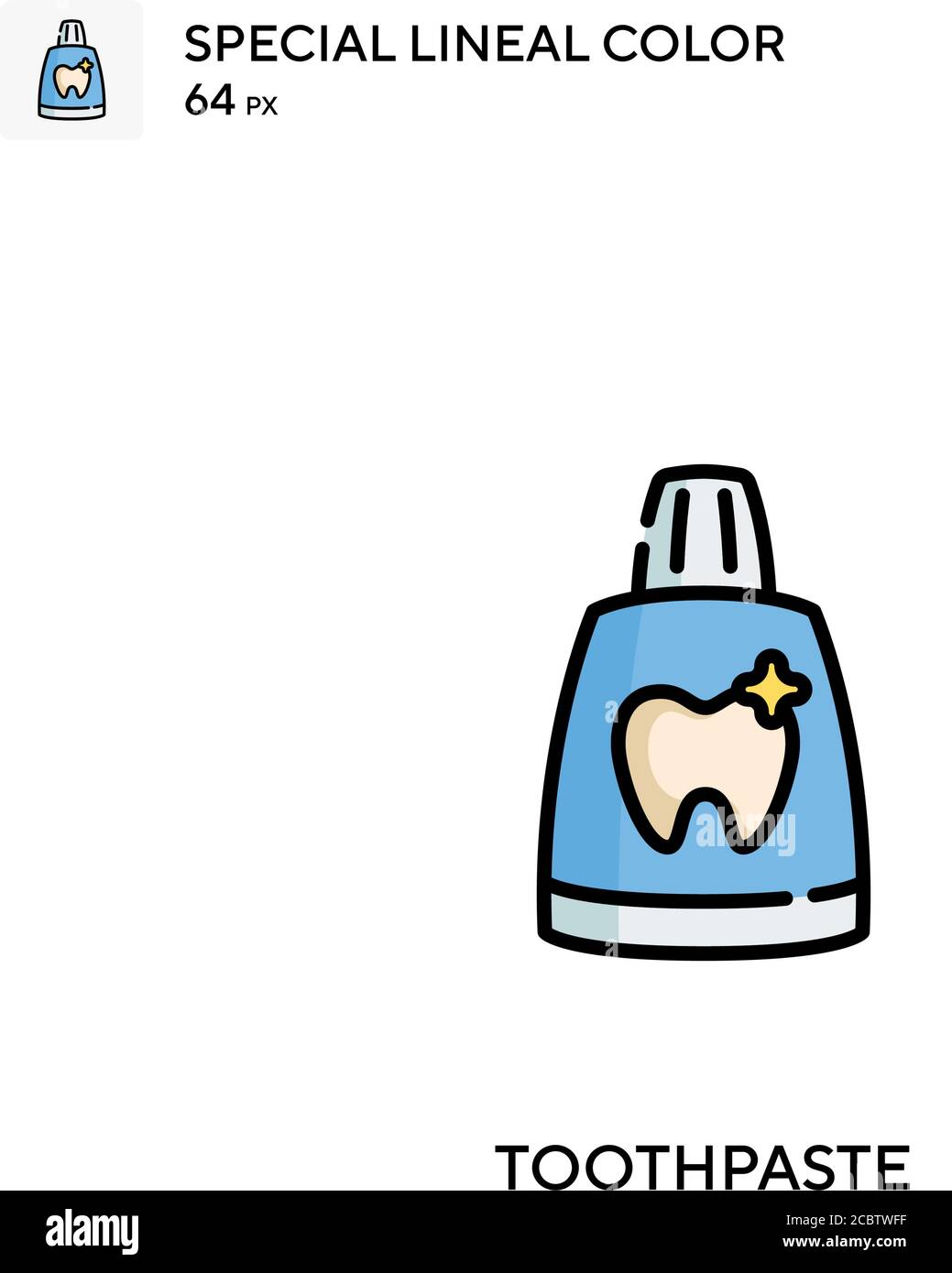 Toothpaste Special lineal color vector icon. Toothpaste icons for your