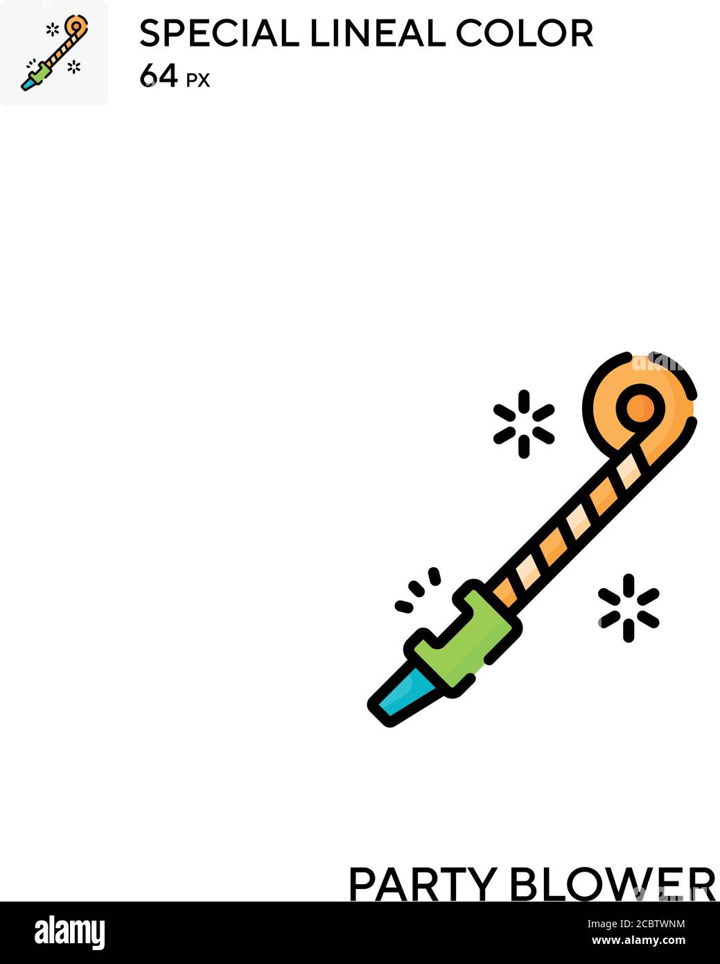 Party blower Special lineal color vector icon. Party blower icons for ...