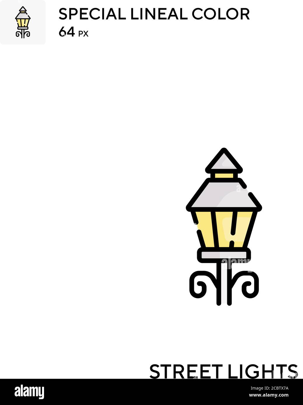 Street lights Special lineal color vector icon. Street lights icons for ...