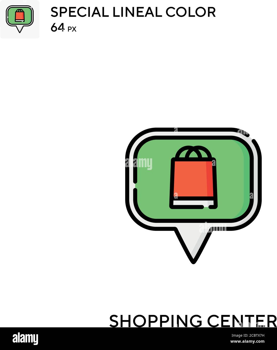 Shopping center Special lineal color vector icon. Shopping center icons ...