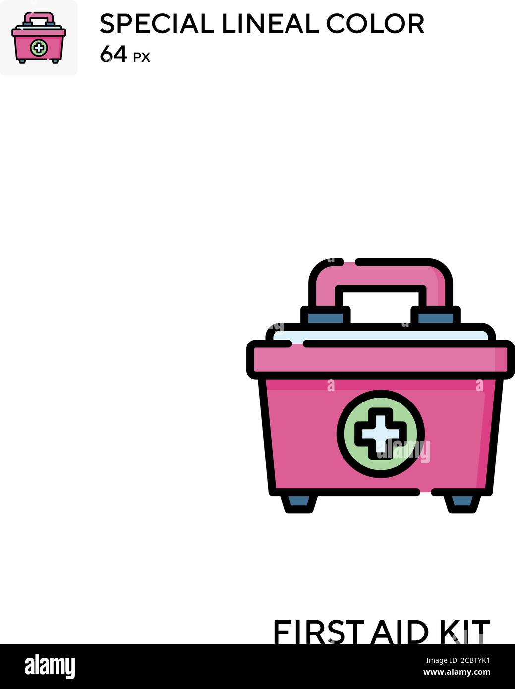 First aid kit Special lineal color vector icon. First aid kit icons for ...