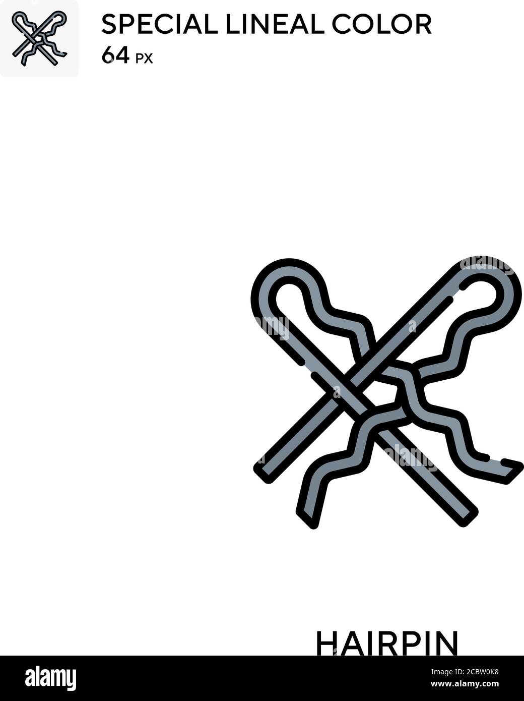 Hairpin Special lineal color vector icon. Hairpin icons for your
