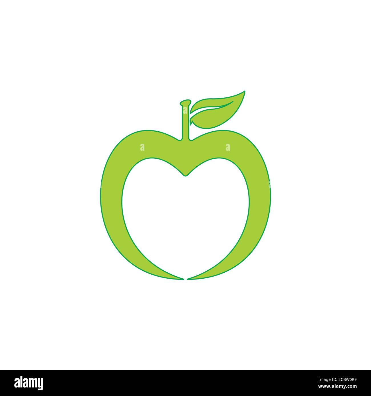green apple fruit simple logo vector Stock Vector
