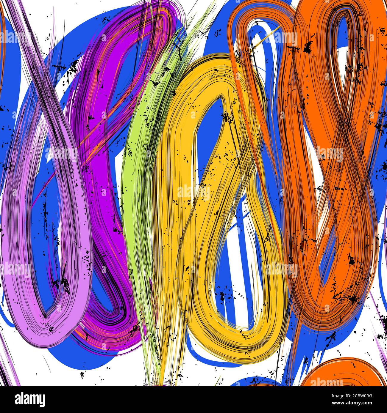seamless background pattern, with waves, strokes and splashes, grungy Stock Vector